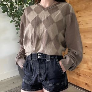Brown argyle sweater